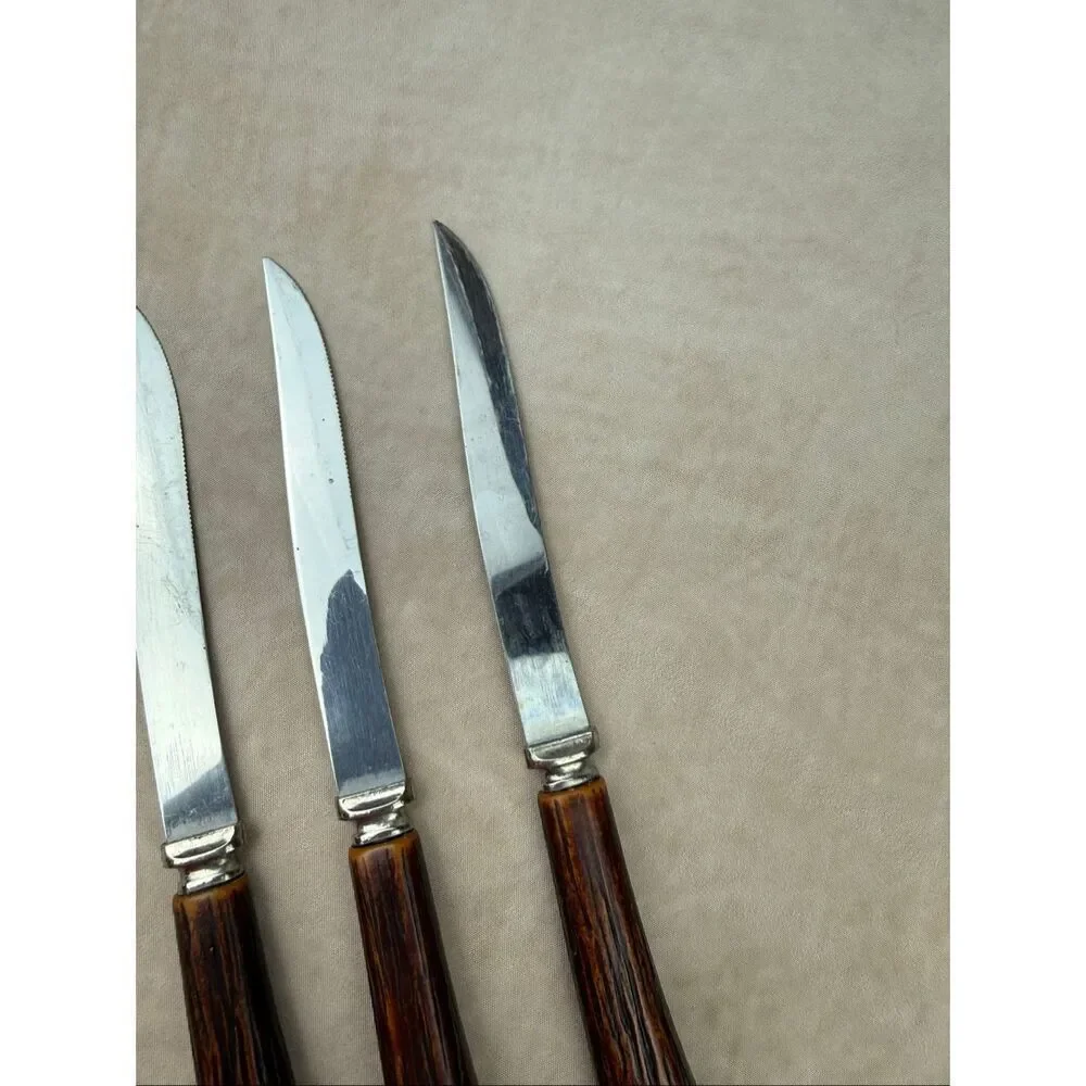 Vintage Forgecraft Knives Bakelite Handles Tested Mod MCM Set of 3